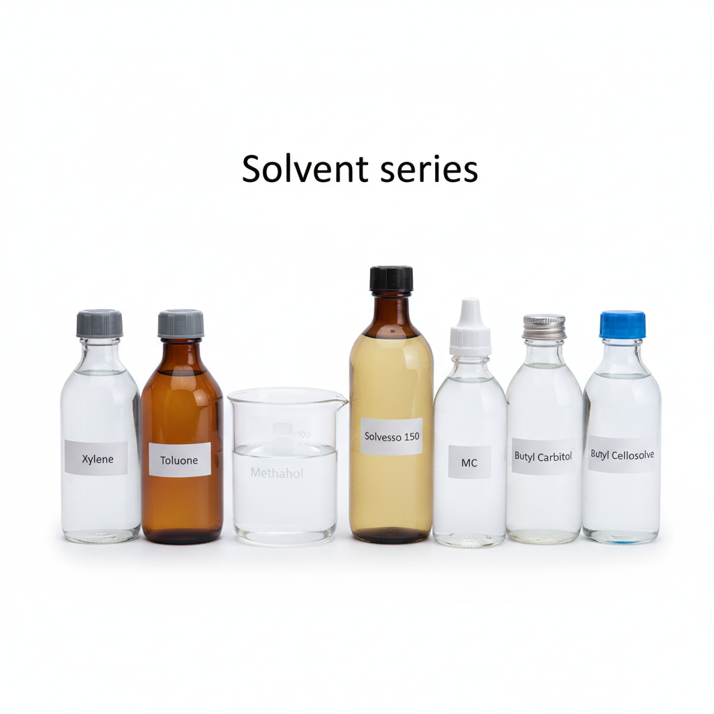 Solvent series : Xylene, Toluene, Methanol, Solvesso 150, MC, Butyl Carbitol, Butyl Cellosove